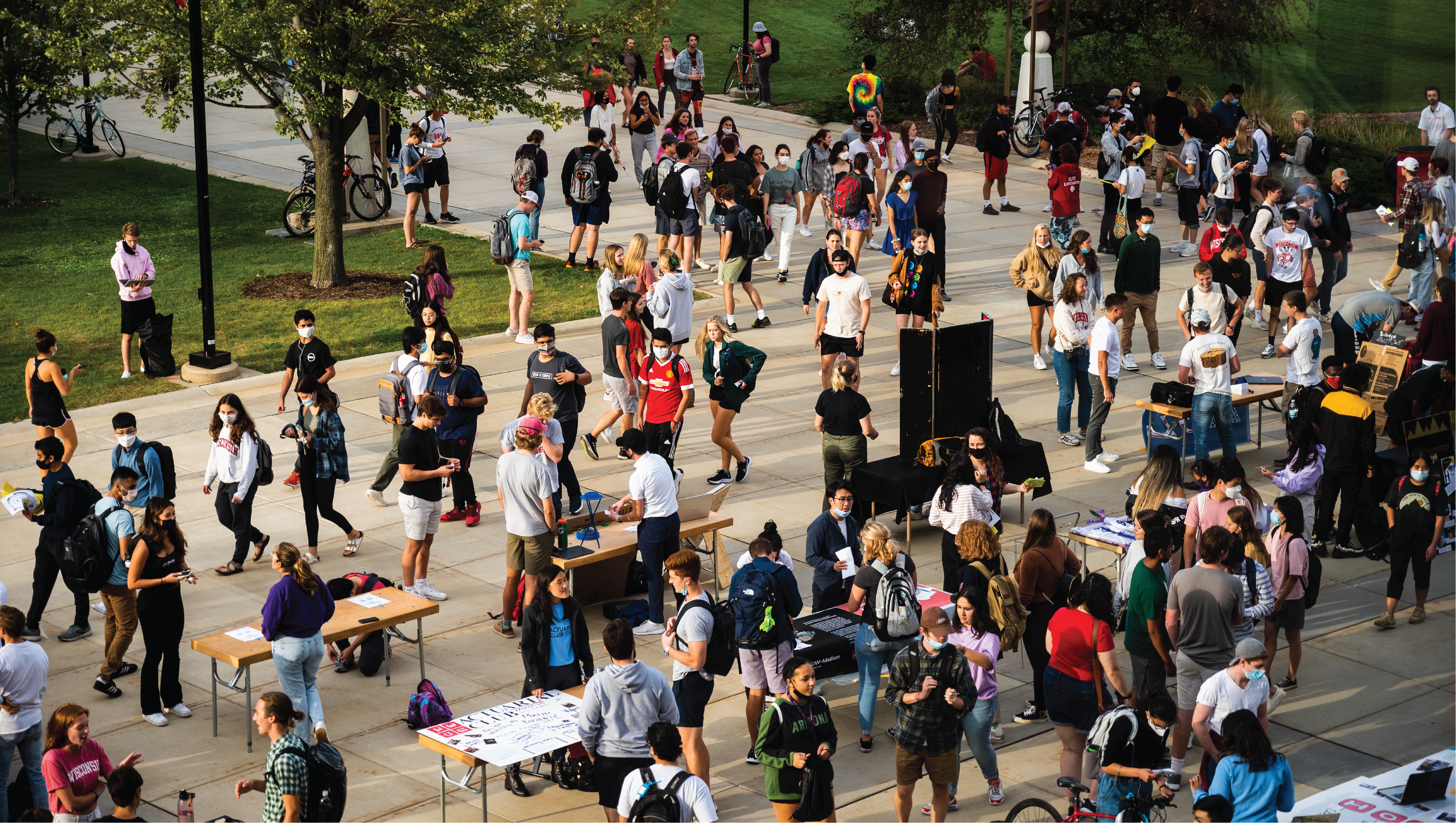 Student org fair aerial view.